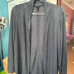 Ann Taylor Charcoal Open Front Cardigan